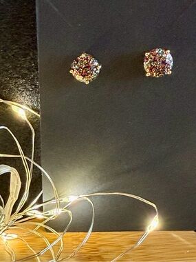 Kate Spade Multicolor Glitter Confetti Ball Stud Earrings Gold Tone